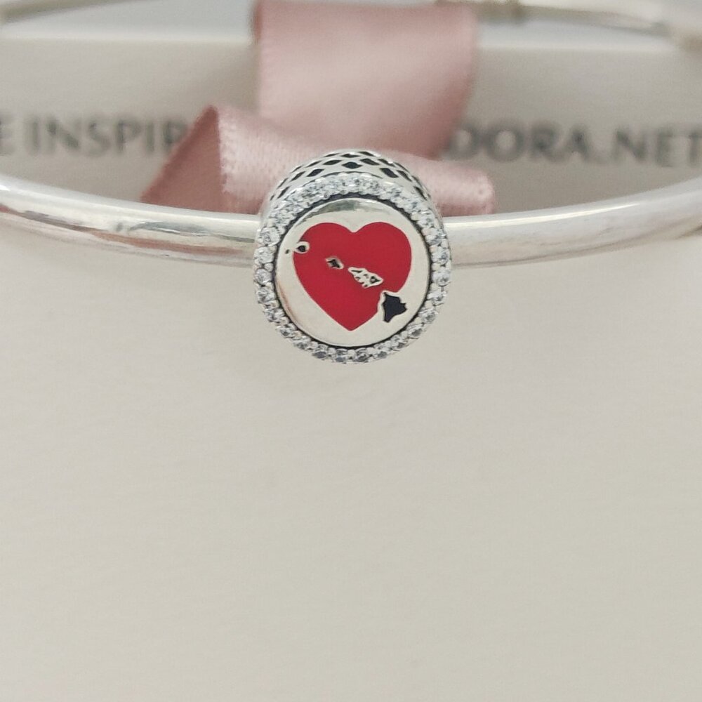 Pandora Hawaii Exclusive Islands Heart Charm Hawaii Exclusive Charm Bead Silver